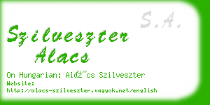 szilveszter alacs business card